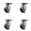 Service Caster 5 Inch Heavy Duty Polyurethane Caster Set with Roller Bearings SCC, 4PK SCC-35S520-PPUR-4
